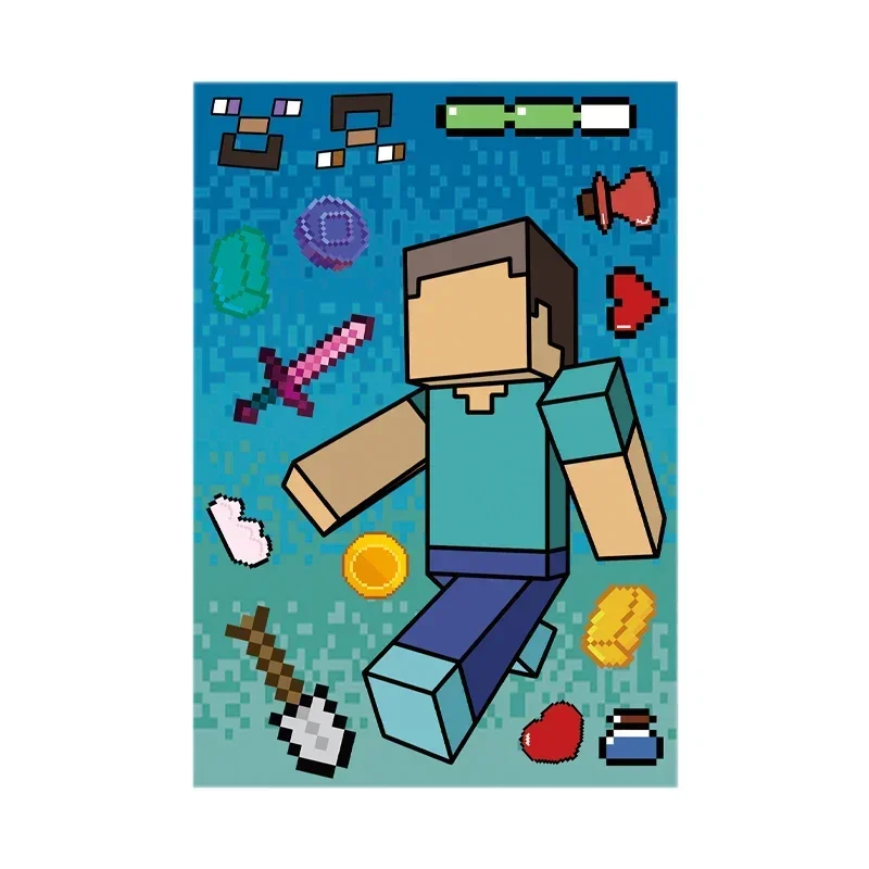 مجموعة ملصقات ماين كرافت مكونة من 8 قطع - شارات كرتونية كلاسيكية يمكنك صنعها بنفسك لأجهزة الكمبيوتر المحمول وحافظة الهاتف والأمتعة وسجل القصاصات (هدية قرطاسية لطيفة)