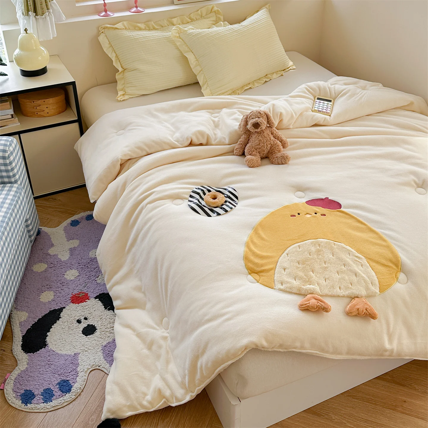 

Thiened Milk Velvet Autumn Winter Quilt Children Students Dormi Single Double Bed Warm Cute Cartoon Animation Design