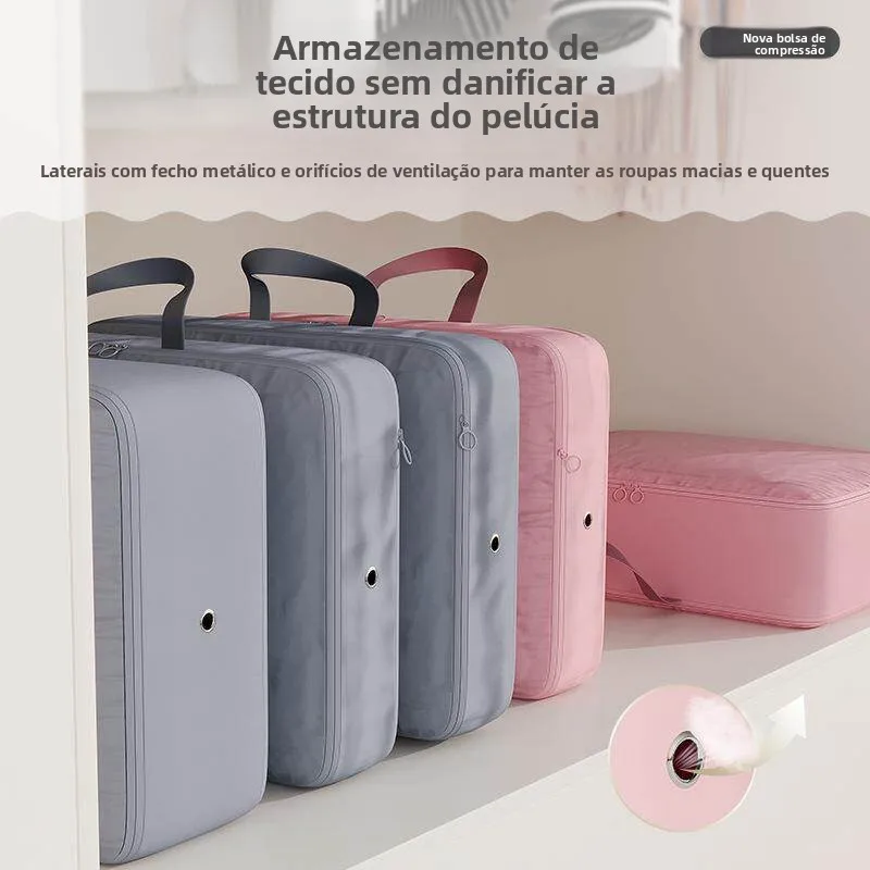 ポータブル旅行用圧縮衣類収納バッグ、家庭用整理バッグ、荷物バッグ、abs・pc素材、スプリング式ロッド付き