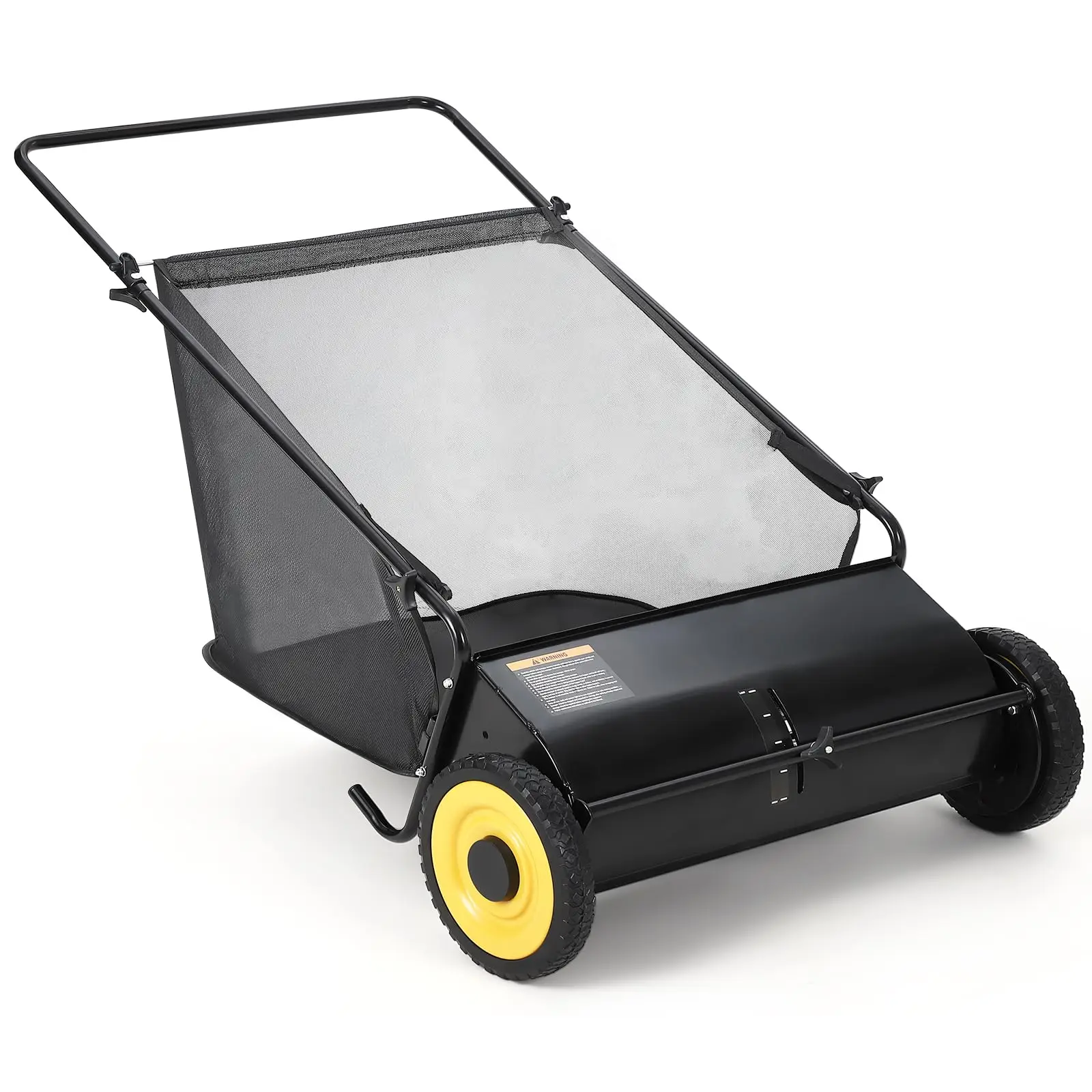 

26-дюймовый ручной садовый подборщик для газона с регулируемой высотой, сверхмощный сборщик листьев, вместимость 7 куб. футов, очиститель для травы и листьев