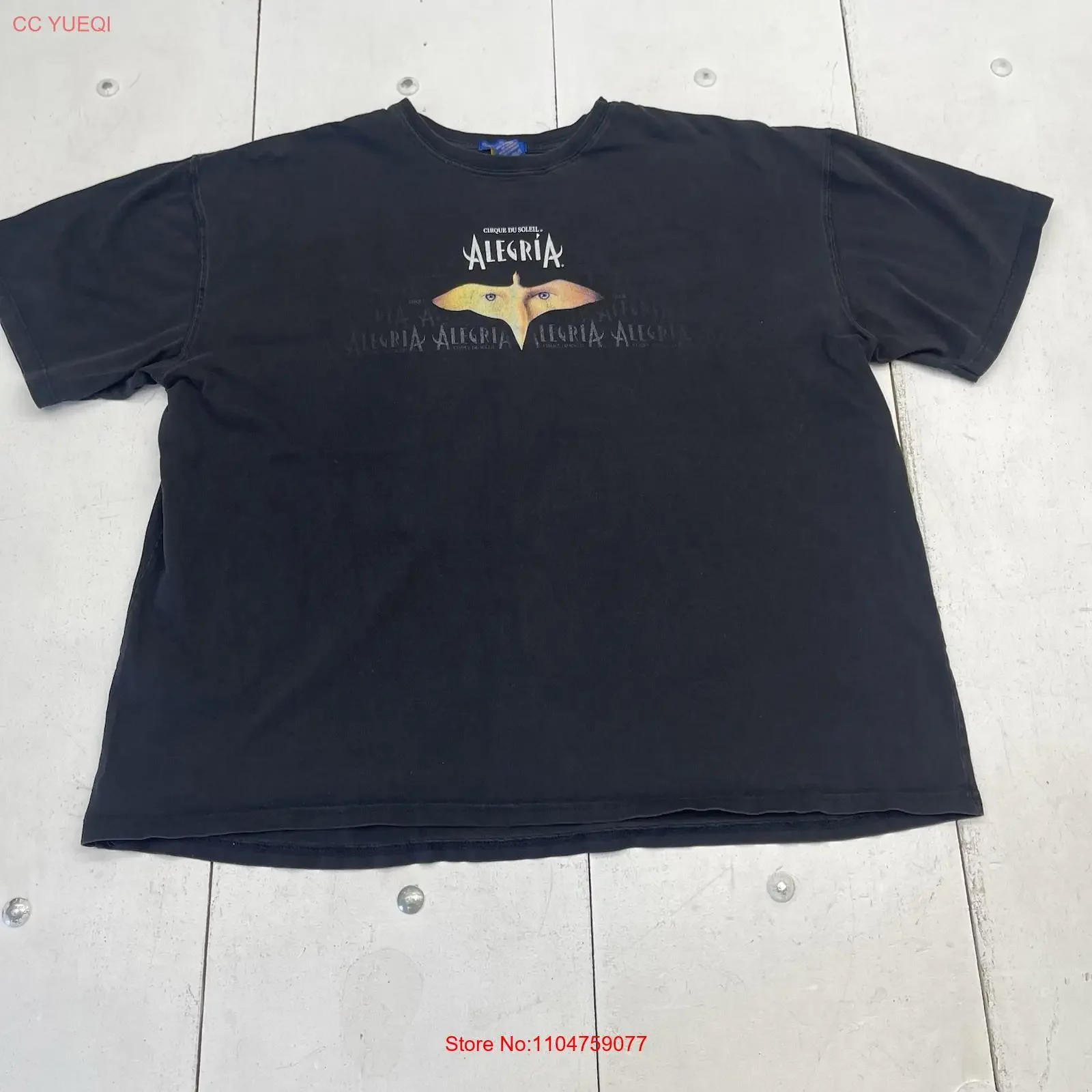 Vintage Cirque Du Soleil Black Alegria  T Shirt Adults XL vintage Washed streetwear homme Stretched Versatile fashion Soft