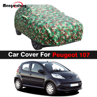 Full Camouflage Car Cover For Peugeot 107 2005-2014 Auto Outdoor Anti-UV Sun Shade Snow Rain Wind Resistant Waterproof Cover
