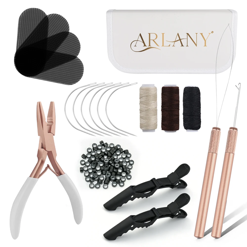 

ARLANY микрозвенья, плоскогубцы для бисера, петля для волос, крючок, нитевдеватель, устройство для бисера, 500 шт., 5 мм, силиконовые микробусины, 6 шт., иглы