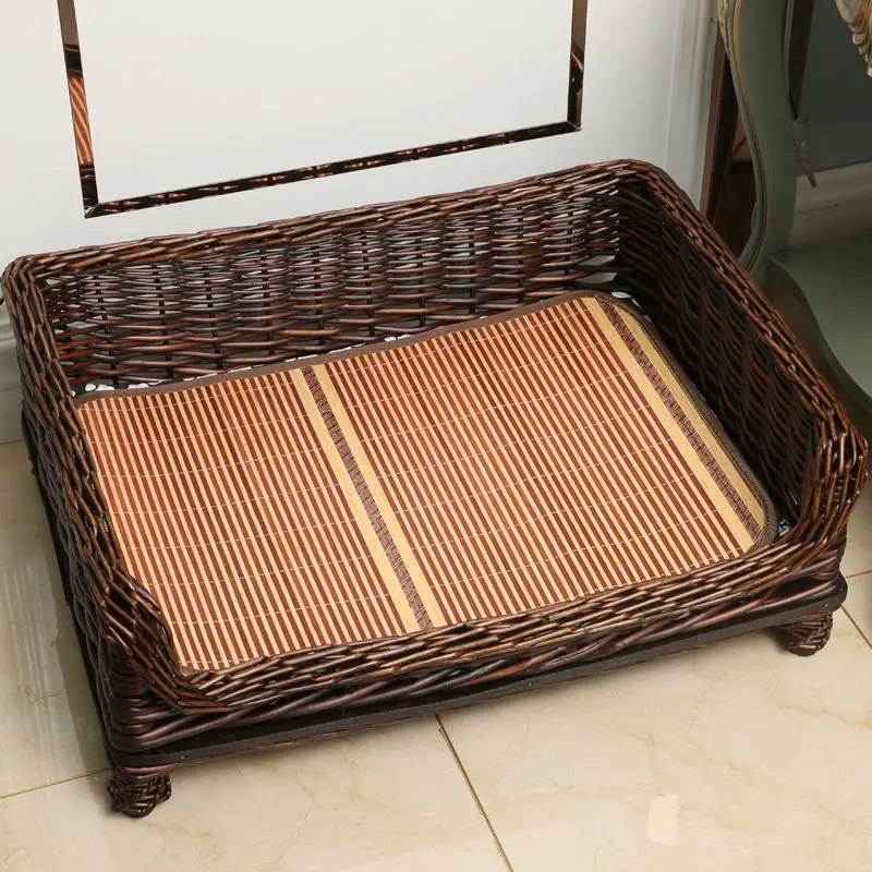 Bamboo Woven Cat Nest Dog Nest Off the Ground Moisture Proof Dog Bed Dog House Pet Handmade