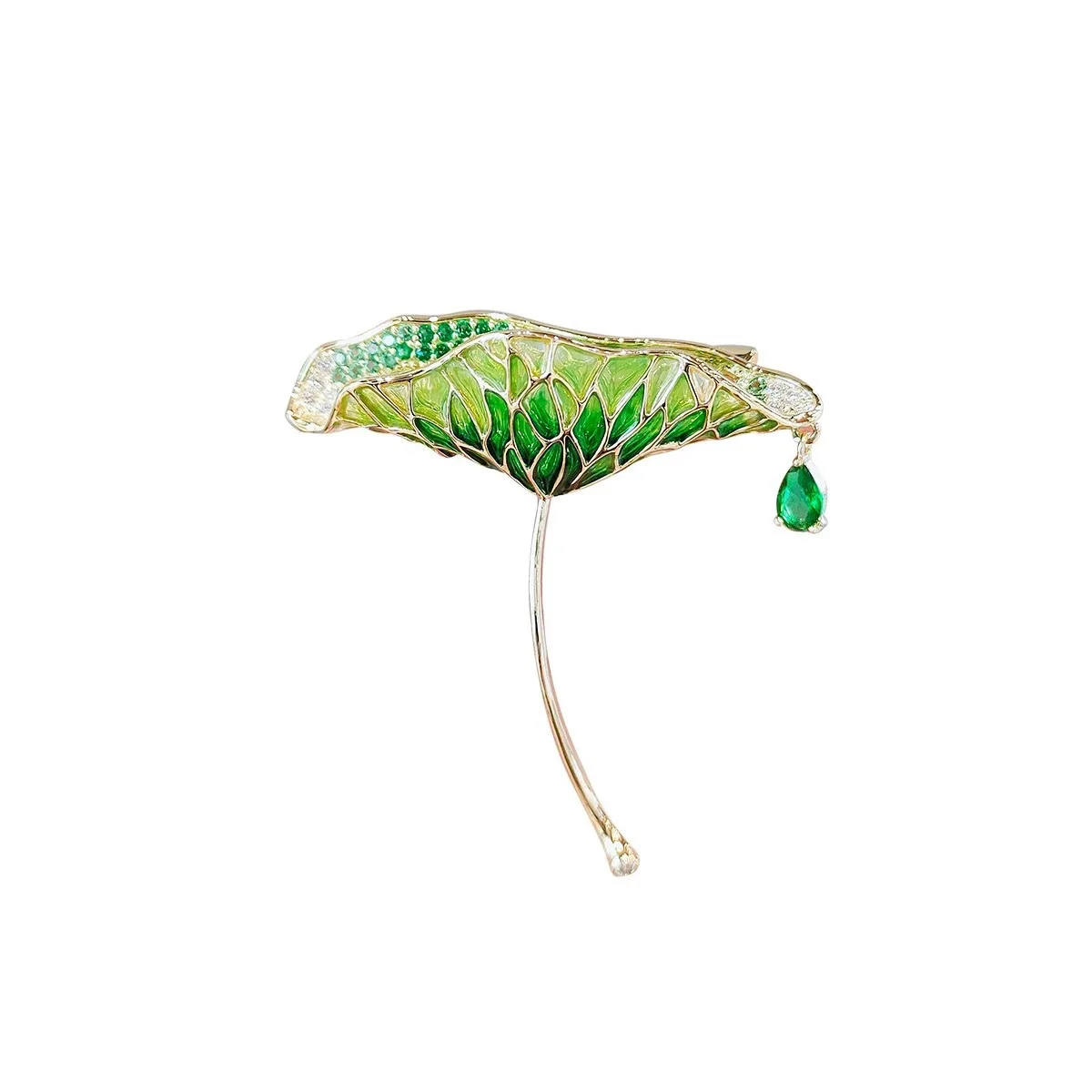 古典的な蓮の葉のブローチエナメルピン女性の絶妙なブローチハイエンドセンスクリエイティブピンスーツアクセサリーエナメルピン