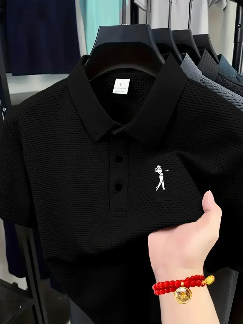 Summer men's casual round-neck shirt- lightweight elastic design, soft and comfortable fabric