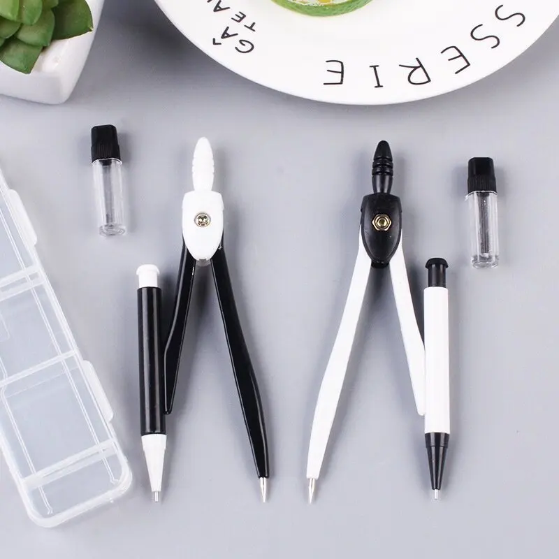 

0.7mm Compasses Set Design Drawing Engineering Instrument Tool With Box And Pencil Lead