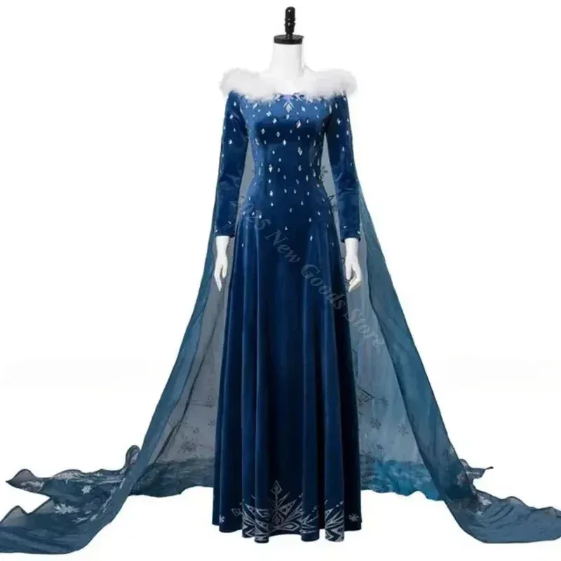 Anime Princess Cosplay Costume Elsa Blue Fantasy Song Set Halloween Party Women's Dance Dress Up Stage Uniform