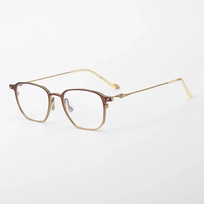 

Japanese ultra-light polygonal glasses frame female myopia pure titanium big face men's literary and retro can be matched