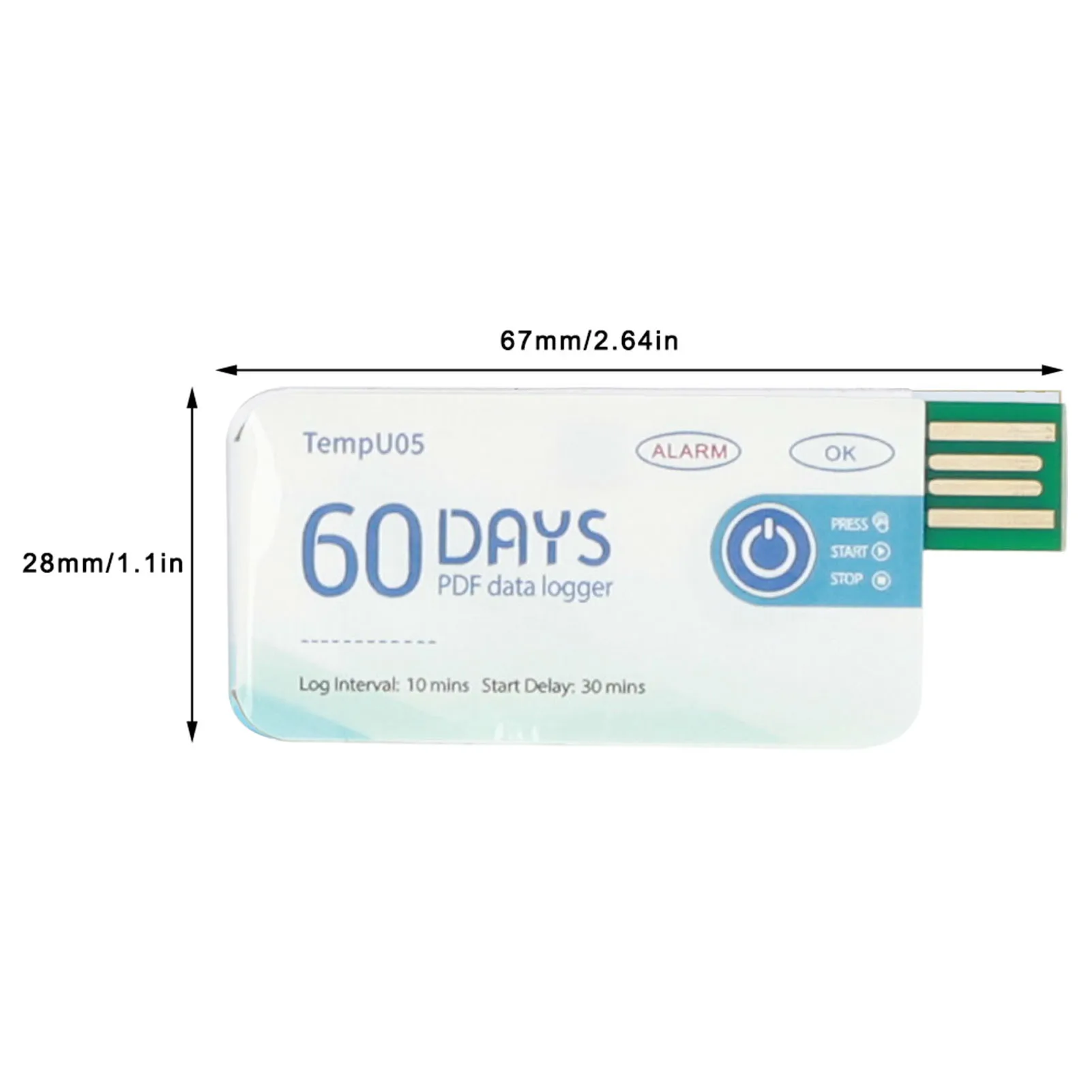 Picture 7: TempU05 Single Use Temperature Data Logger Disposable USB Temperature Recorder PDF Report