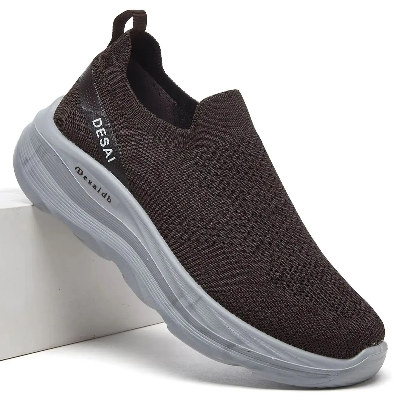 Men Summer Mesh Round Toe Lightweight Breathable Non-Slip Casual Jogging Shoes For Outdoor Fitness Daily Walking