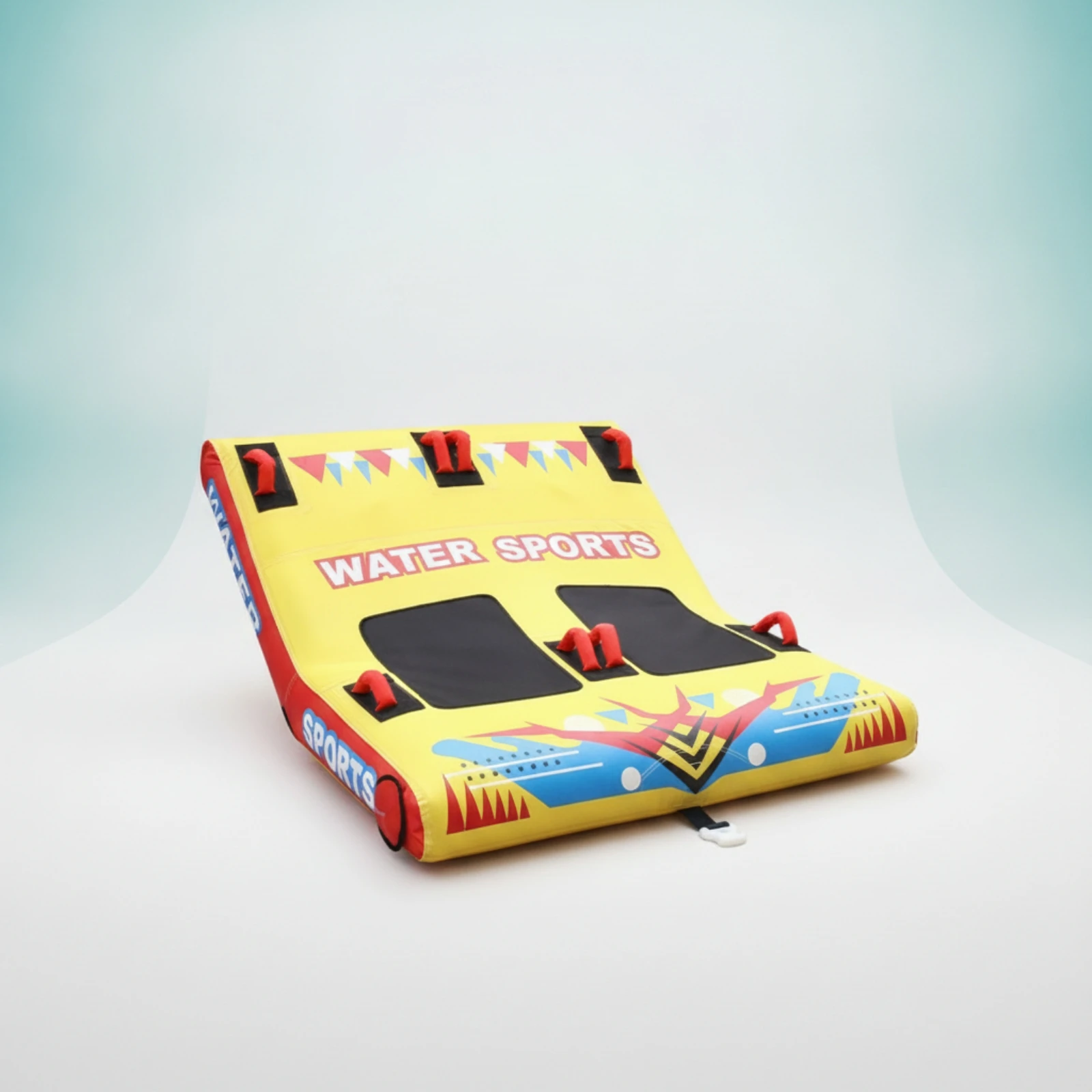 Towable Water Tube with Nylon Cover Long-Lasting Inflatable Towable with Handles Sturdy Stable for Families, Beach