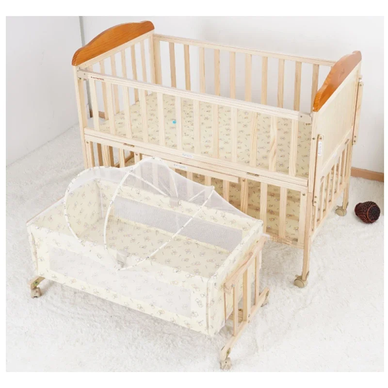 Purorigin Kids Bedroom Furniture Modern Multifunction Wooden Bed Rocking Bassinets Bedside Sleepers Baby Crib Kids Playpen