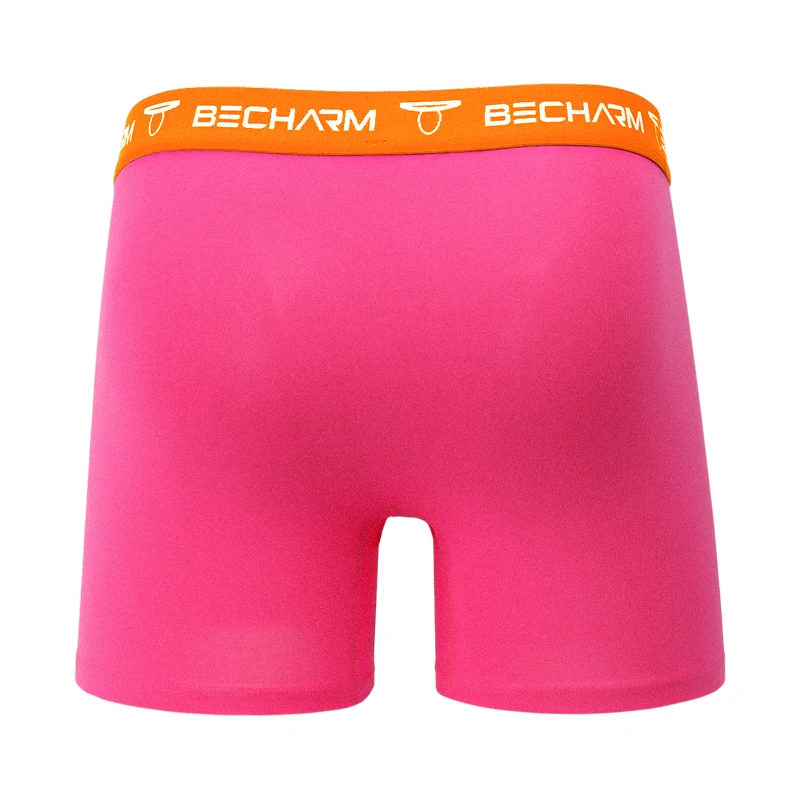 Men\'s Panties Boxers Shorts Orange and Pink Large Size U-shaped Set of Men Underpants Male Briefs Sexy Clothing Short Loose Long