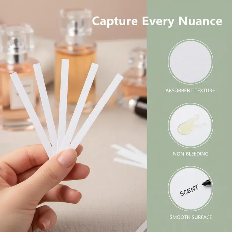 

30/50/100pc newPerfume Tester Strips Fragrance Test Strips Essential Oil Tester Scents Aromatherapy Testing Paper Perfume Kit
