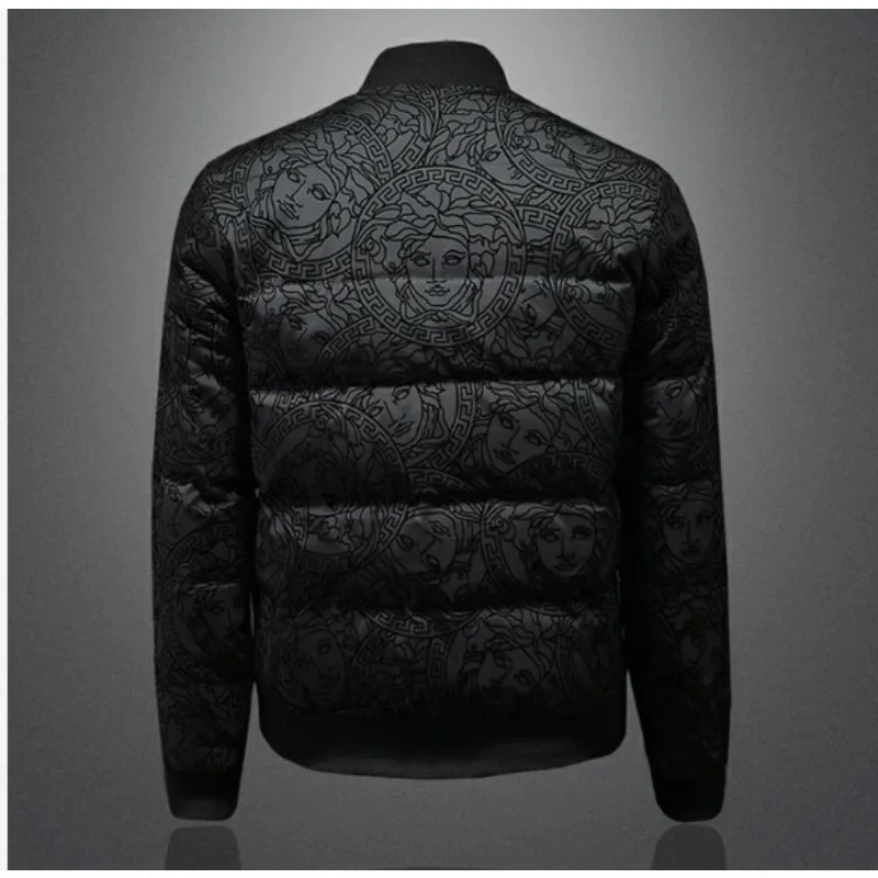 New Men Winter Coat Short Slim Glossy Parkas  White Duck Down Jacket Thicken Warm Youth Outwear Handsome Trend Overcoat