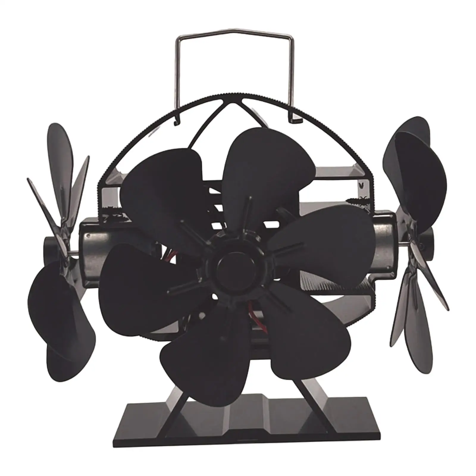 Ventilatore per camino alimentato a calore Design a 18 pale in metallo Ventilatore termico silenzioso Accessori per fornelli a legna per una circolazione efficiente dell'aria della stanza