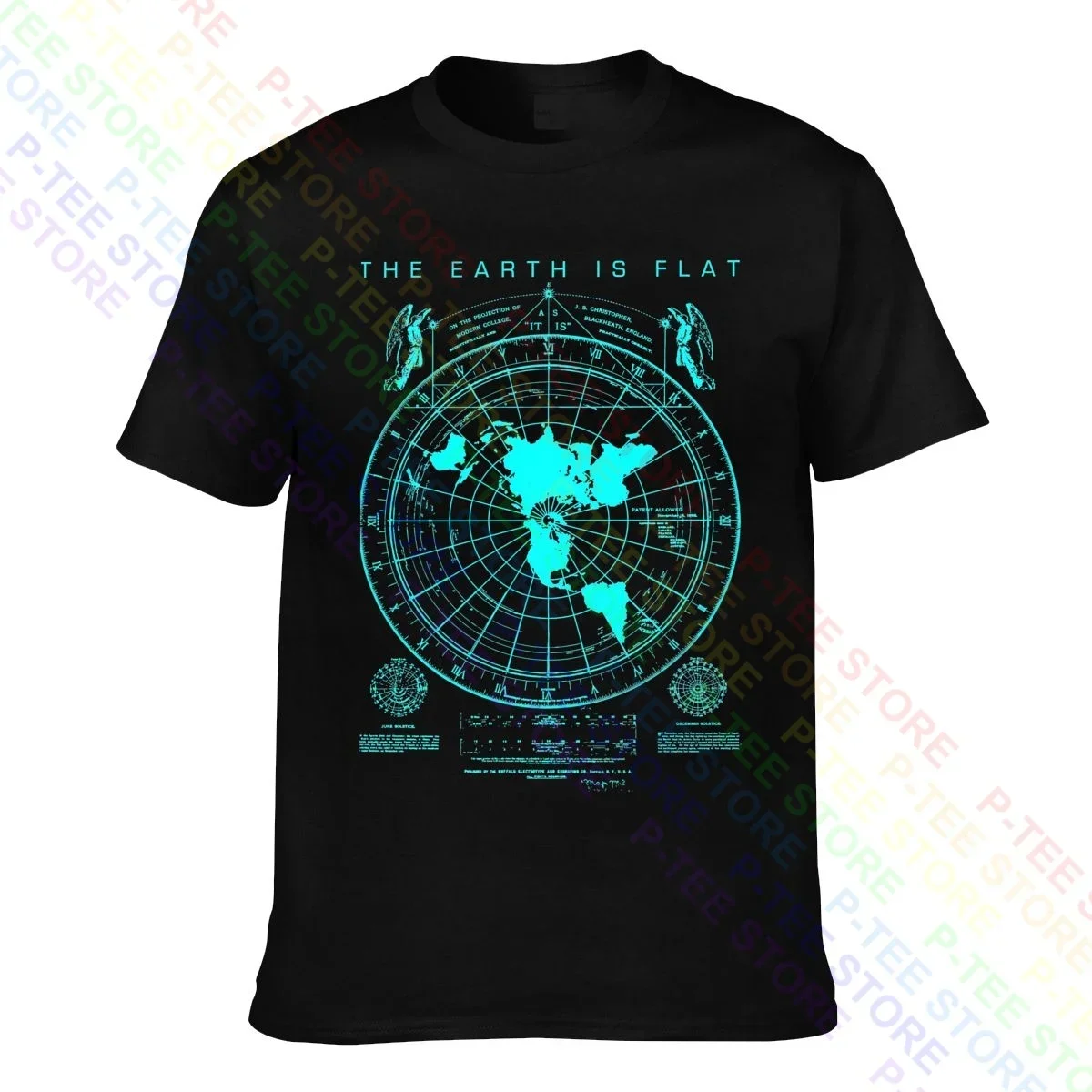 Flat Earth Map Earth Is Flat Firmament Plies New World Order T-shirt Tee Shirt Cool Hot Deals