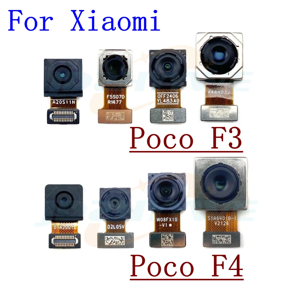 Rear Front Camera For Xiaomi Poco F4 F3 Frontal Selfie Facing Main Back Wide Camera Module Flex Cable Parts