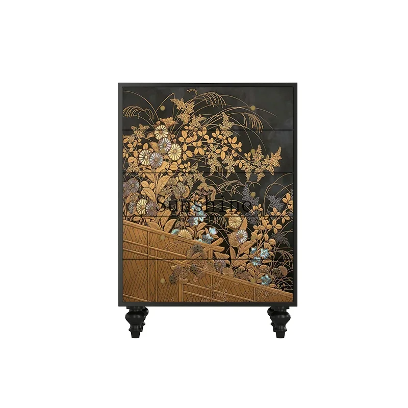 French retro storage Chinese style living room entrance decoration against the wall chest of drawers