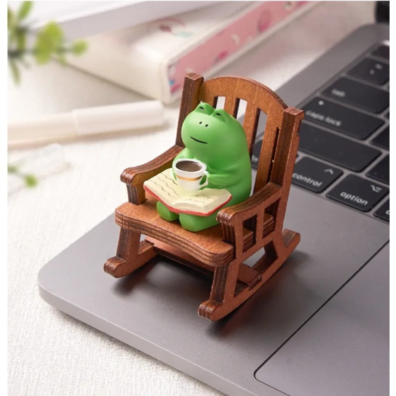 Frog Rocker Chair Cute Japanese Healing Small Decoration Office Desktop Decoration Car Center Control Decoration