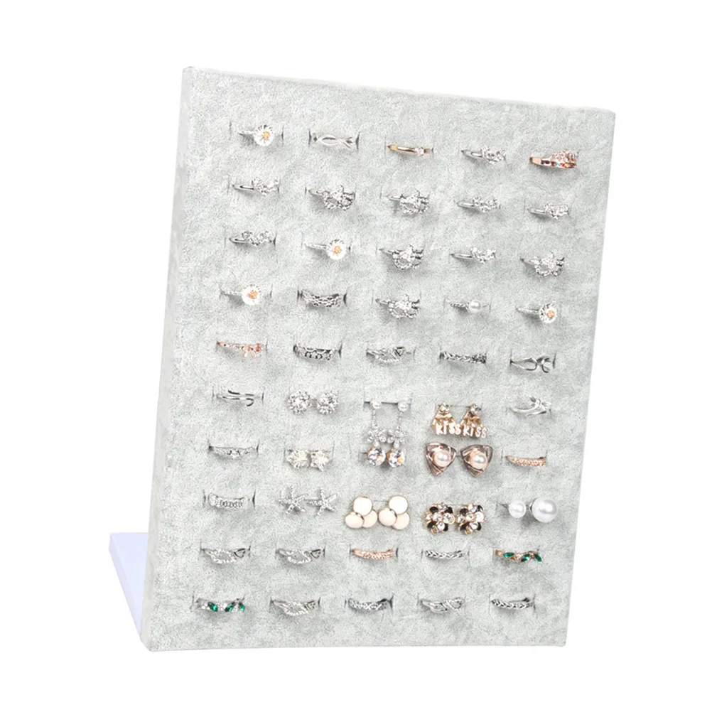 Ring Display Board Grey Jewelry Organizer Holder For Dressing Table Ring Showcase Display Storage Rack Fit All Sizes Rings