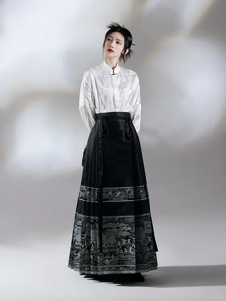 

For both men and women Suitable Chinese Style New Hanfu Mamian Set Horse Face Dress Women Fashion Shirt Traditional Daily Wear