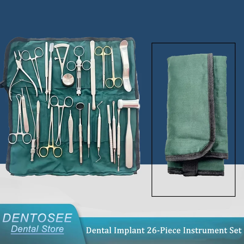 

26Pcs Dental Implant Kit Stainless Steel Oral Surgery Tools Set for Dentist Professional Implantology Surgical Instruments