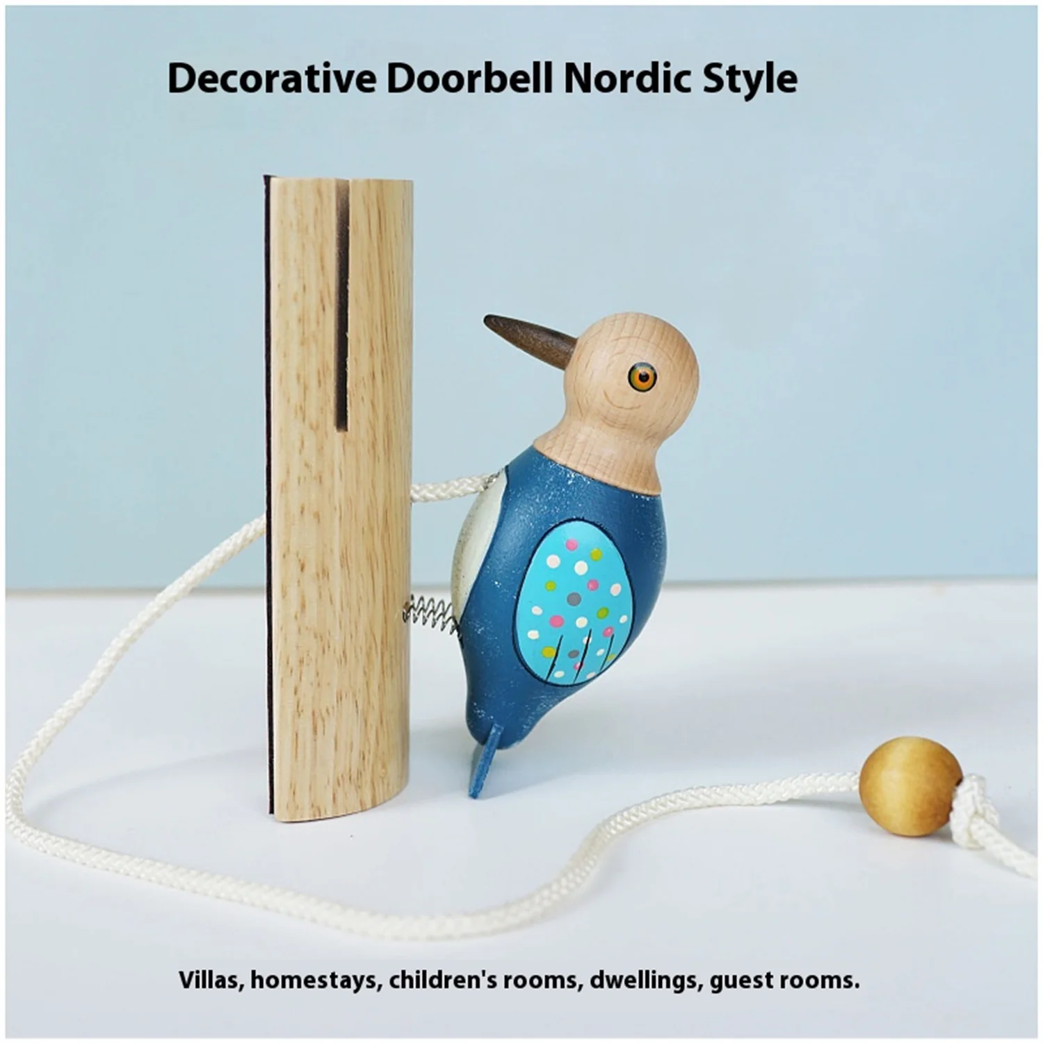 

Woodpecker doorbell knock bell creative drawstring wooden woodpecker knocking sound doorbell woodpecker