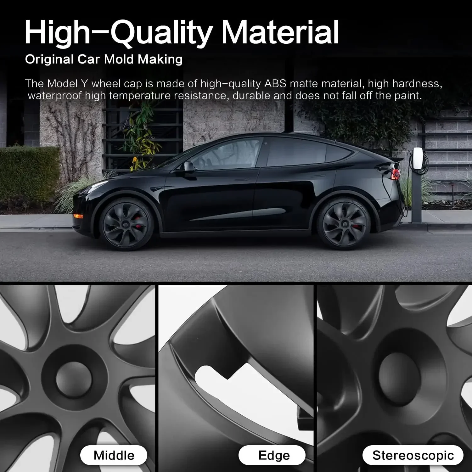 4PCS For Tesla Model Y 19 Inch Hub Cap Replacement Tesla Wheel Caps Protector Cover Wheel Cover Kit Exterior Accessories 2023