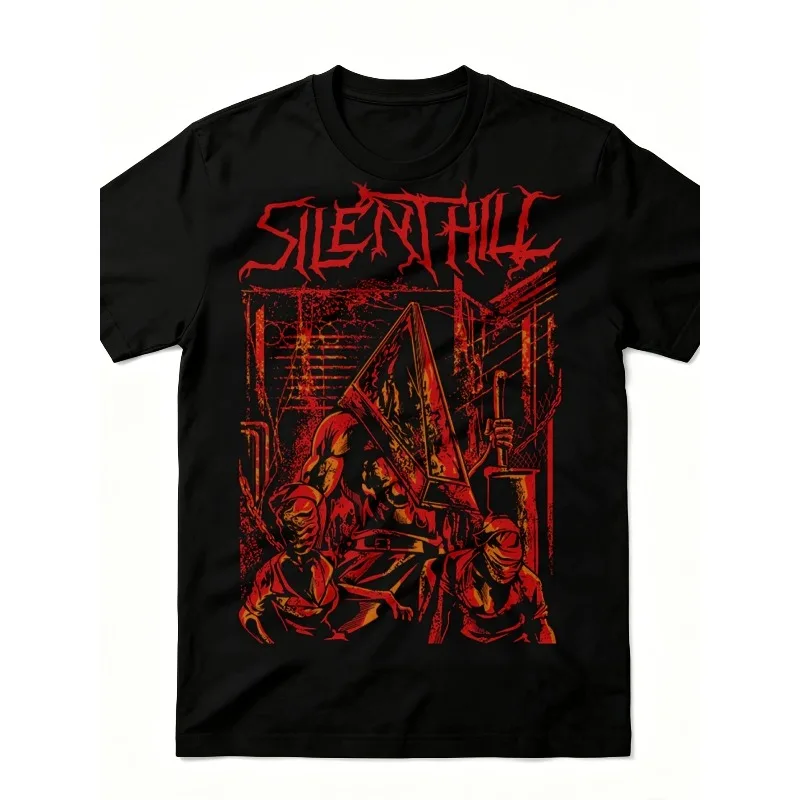 Pyramid Head Silent Town Men's T-shirt Summer New Style Suitable for Both Men and Women High Street T-shirt