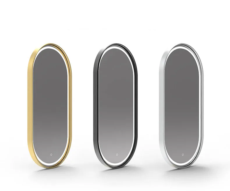 Ovaler Friseursalon-Spiegel Europa und die Vereinigten Staaten Moderner, einfacher Wandspiegel in voller Länge Aluminium-Boden-Kosmetikspiegel