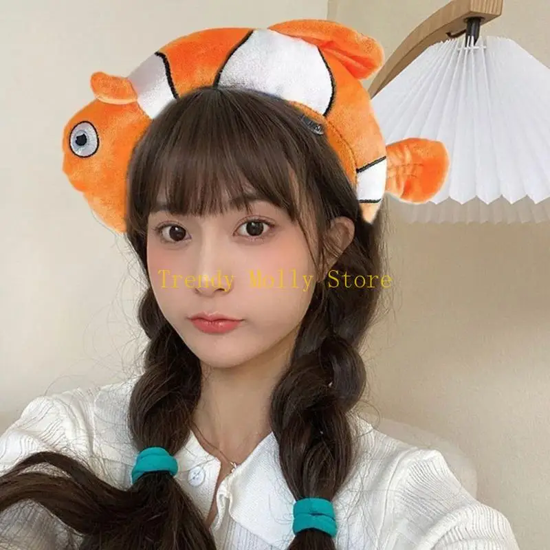 N5KB 만화 박제 광대어 머리 후프 귀여운 라이브 방송 할로윈 파티 헤드웨어