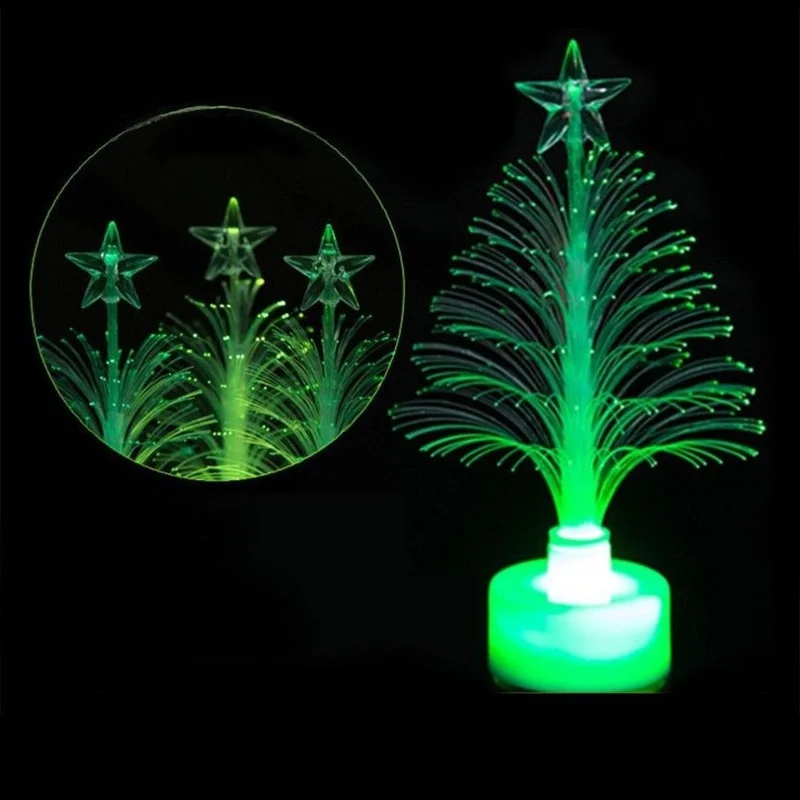 1Pcs Christmas Tree Lamp Light Colorful LED Fiber Optic Nightlight Children Xmas Gift  Decoration Night Light-Up Toy