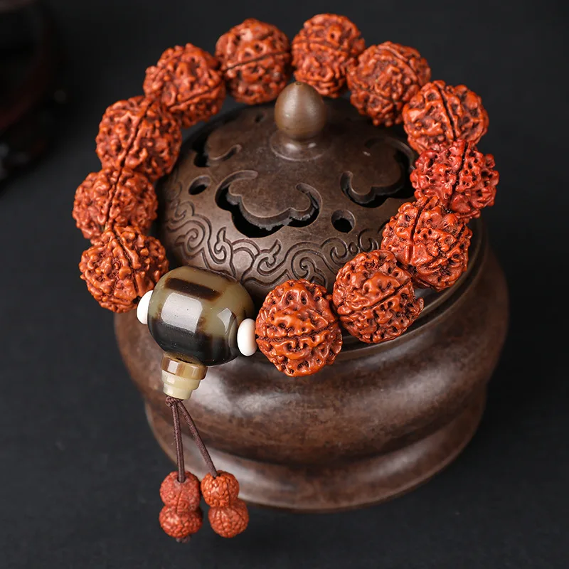 Small Jingang Bodhi Corpulent Bracelet Five Faces Buddha Beads Rosary Live Broadcast Popular Walnut Ornament Plate Crafts Men's