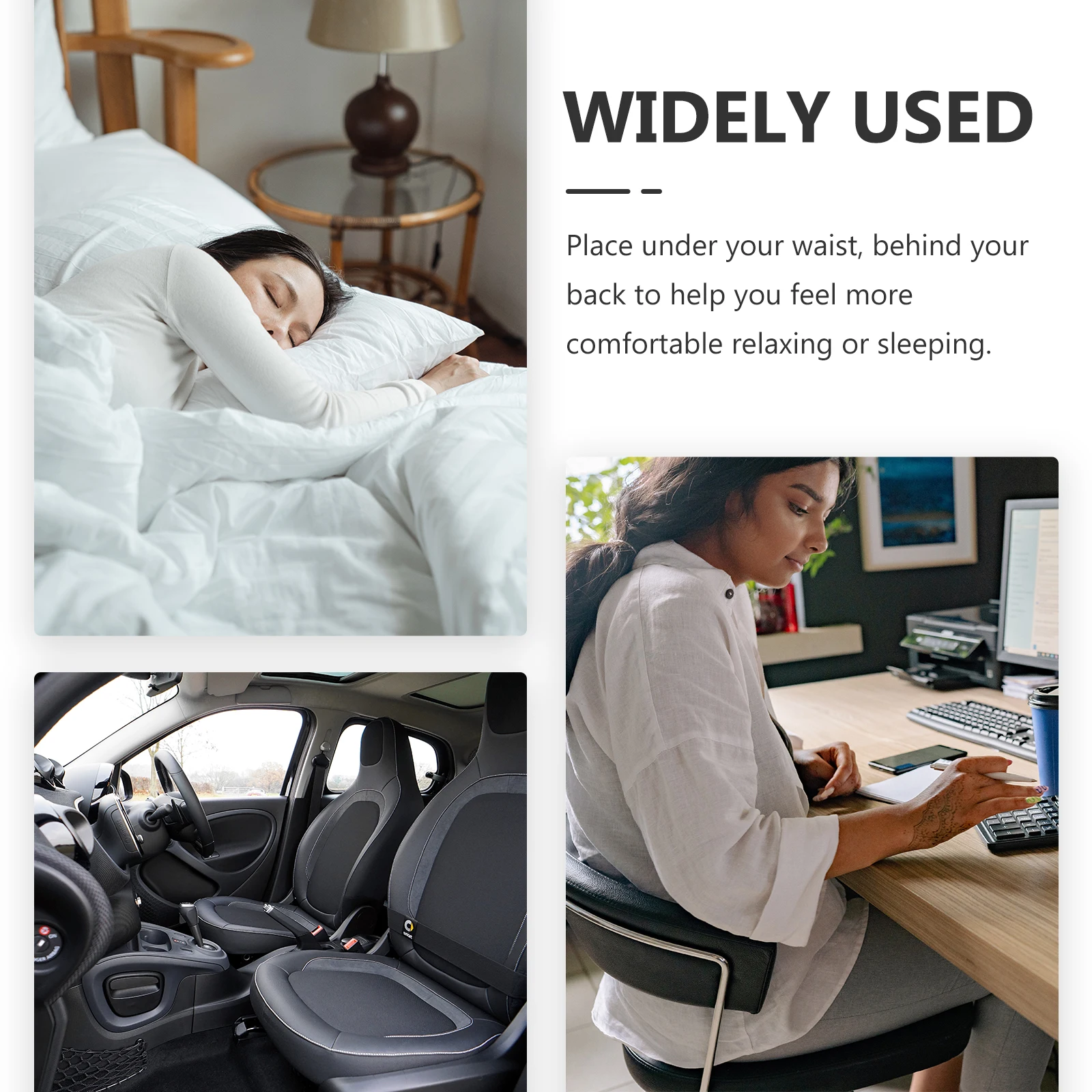 

Ergonomic Memory Foam Lumbar Pillow Breathable Waist Cushion Office Back Support Household Comfortable Cushion For Waist Pain