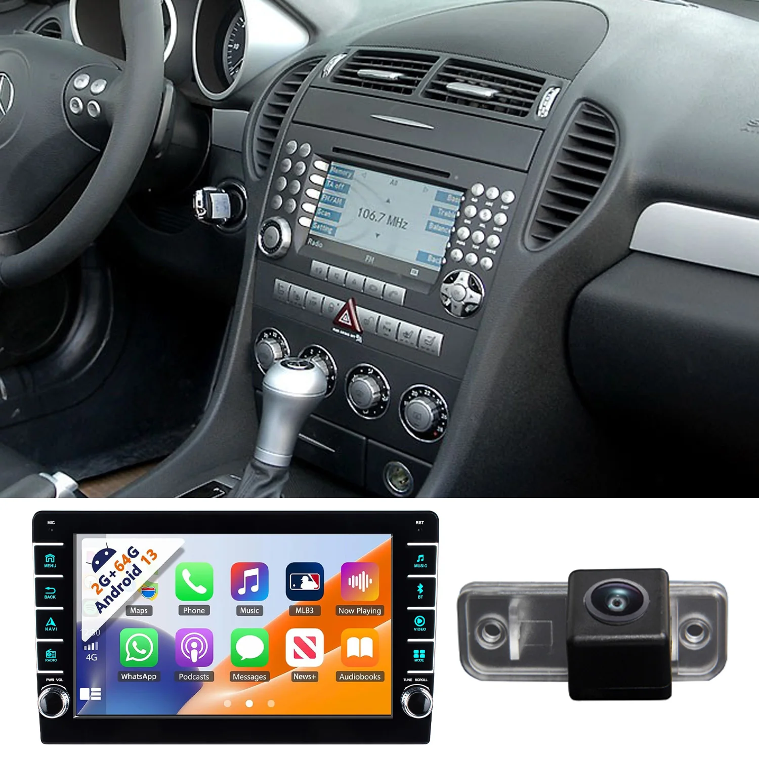 Android Car radio Carpaly GPS Navigation HD reverse camera For Mercedes benz SLK Klasse R171 SLK200 SLK280 SLK300 SLK350 SLK55