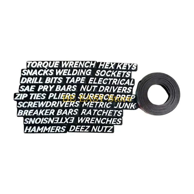 E28F Garage Tool Labels for Tool Chests, Cabinets, and Repair Work Areas