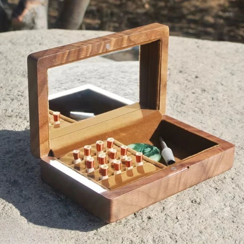 

Walnut Wood Suona Reed Box Professional Storage Reeds Core Boxes Dustproof Portable Suona Parts Brass Instruments Accessories