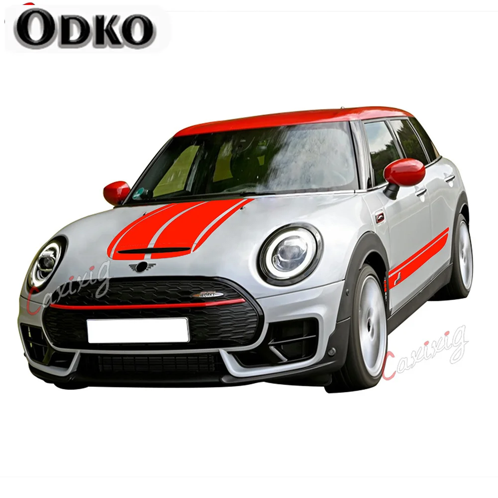 Hood Bonnet Stripes Side Skirt Trunk Rear Decal Stickers Kit For MINI JCW Clubman F54 ALL4 Cooper S Accessories