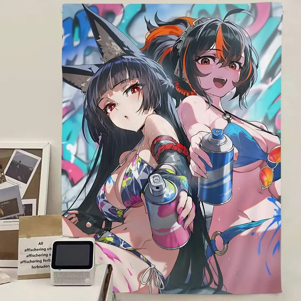 Anime Spiel C-Camellya Wuthering W-wellen Tapisserie Zimmer Dekor Wand Tuch Party Hängen Hintergrund Zimmer Dekor Sexy mädchen wand decora