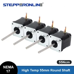 STEPPERERONLINE 4PCS Nema 17 Stepper Motor 55mm Round Shaft 55Ncm 17HS19-2504S-H-V1High Temp Insulation Class H 180C