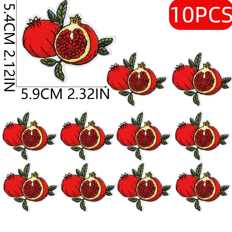 

Lots of Cartoon Embroidered Patch 10/12PCS Wholesale Iron on Patches for Clothing Set of Red Fruit Clothes Fabric Sewing Thermal