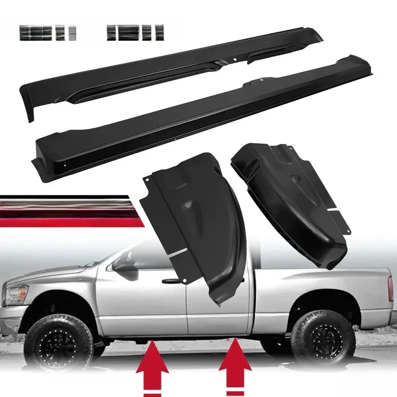 Heavy Duty Rocker Panels Cab Corner Exterior Kit Sport Style Universal Fit Truck Auto Guard