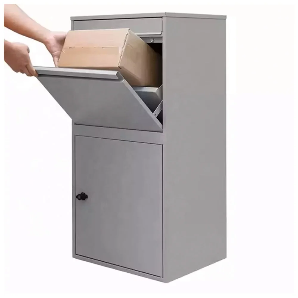 صندوق طرود ذكي مثبت على الحائط، صندوق إسقاط بريد معدني ذو سعة كبيرة مع قفل أرقام لمتاجر التجارة الإلكترونية #3