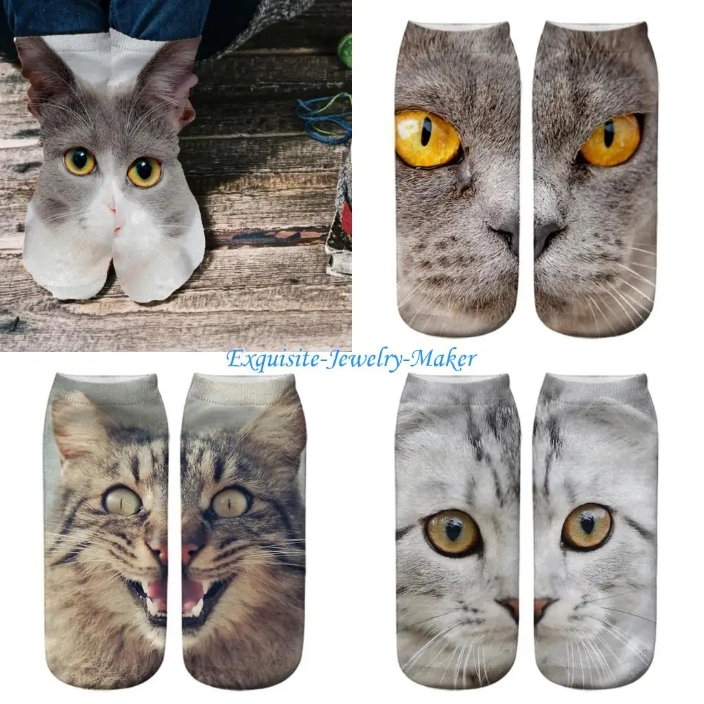

24TF Funny Print Animal Socks Cotton Socks Novelties High Ankle Socks Hosiery