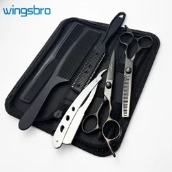 Hairdressing Scissors Set, 6 Inch Hair thinning Scissors Hair Cutting Styling Accessories Tools Kit For Barber