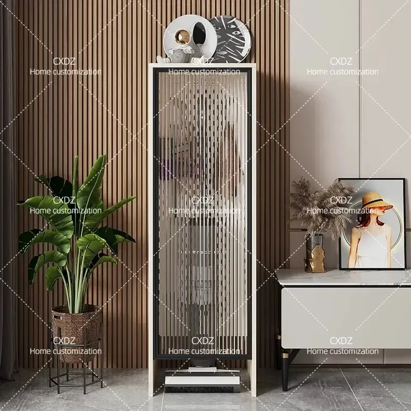 Washing machine storage cabinet Small apartment household living room vacuum cleaner storage cabinet Sweeping robot locker