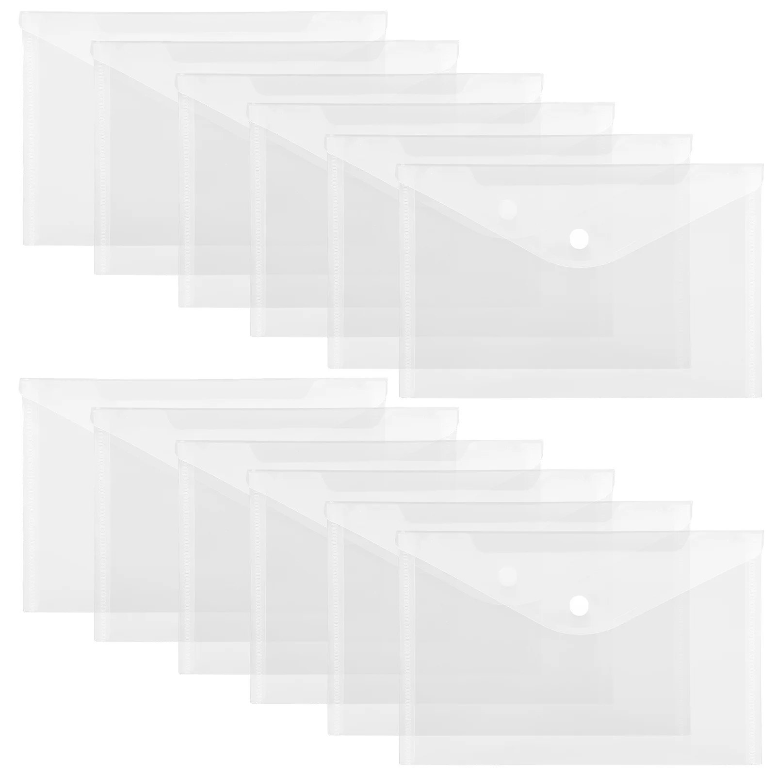 12pcs A5 Transparent File Wallet Document Organizer Pvc Waterproof File Folder Bag Portable Storage Pouch For Office