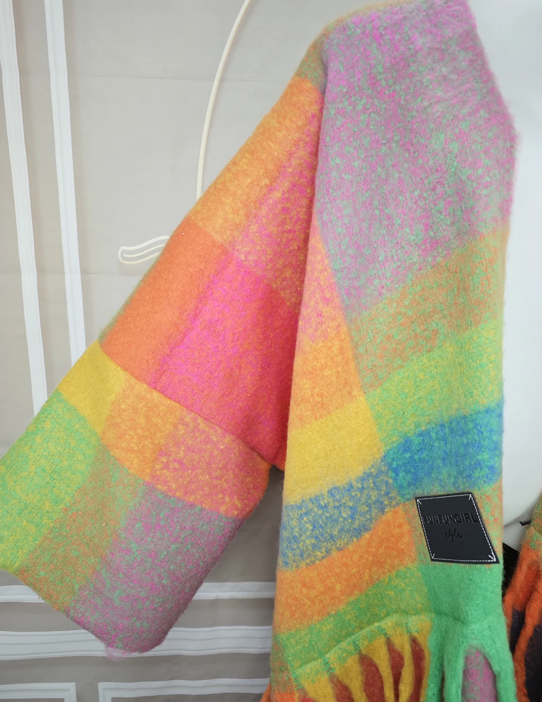 Winter New Fashion Women's Multicolor Fuzzy Long Cardigans Oversized Riche Lady Open Front Warm Loose Cardigans Soft Robe